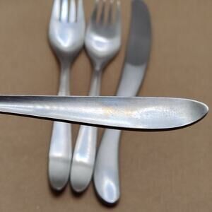 4X Vintage Lauffer Design 1 MCM Stainless Set 3 Salad Forks & 1 Knife Germany